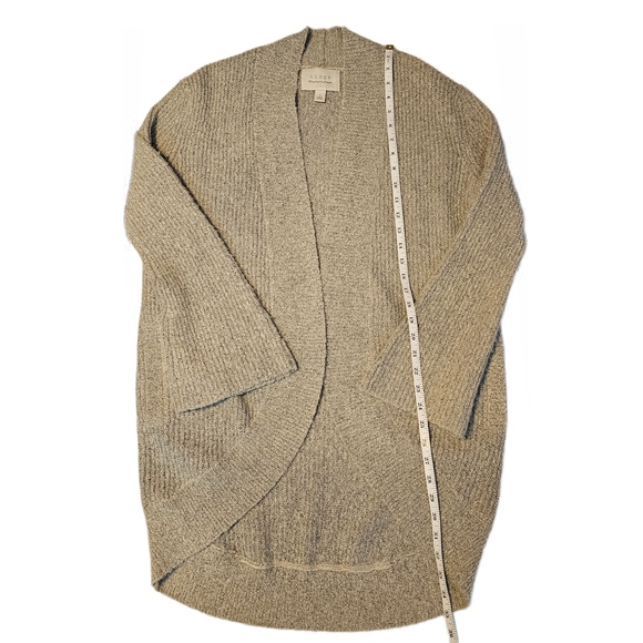 Hinge Sweater Womens Gray Cardigan Open Front Balloon Sleeve Long Seattle - Picture 9 of 15